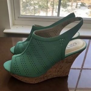 Cato Green Wedges size 10